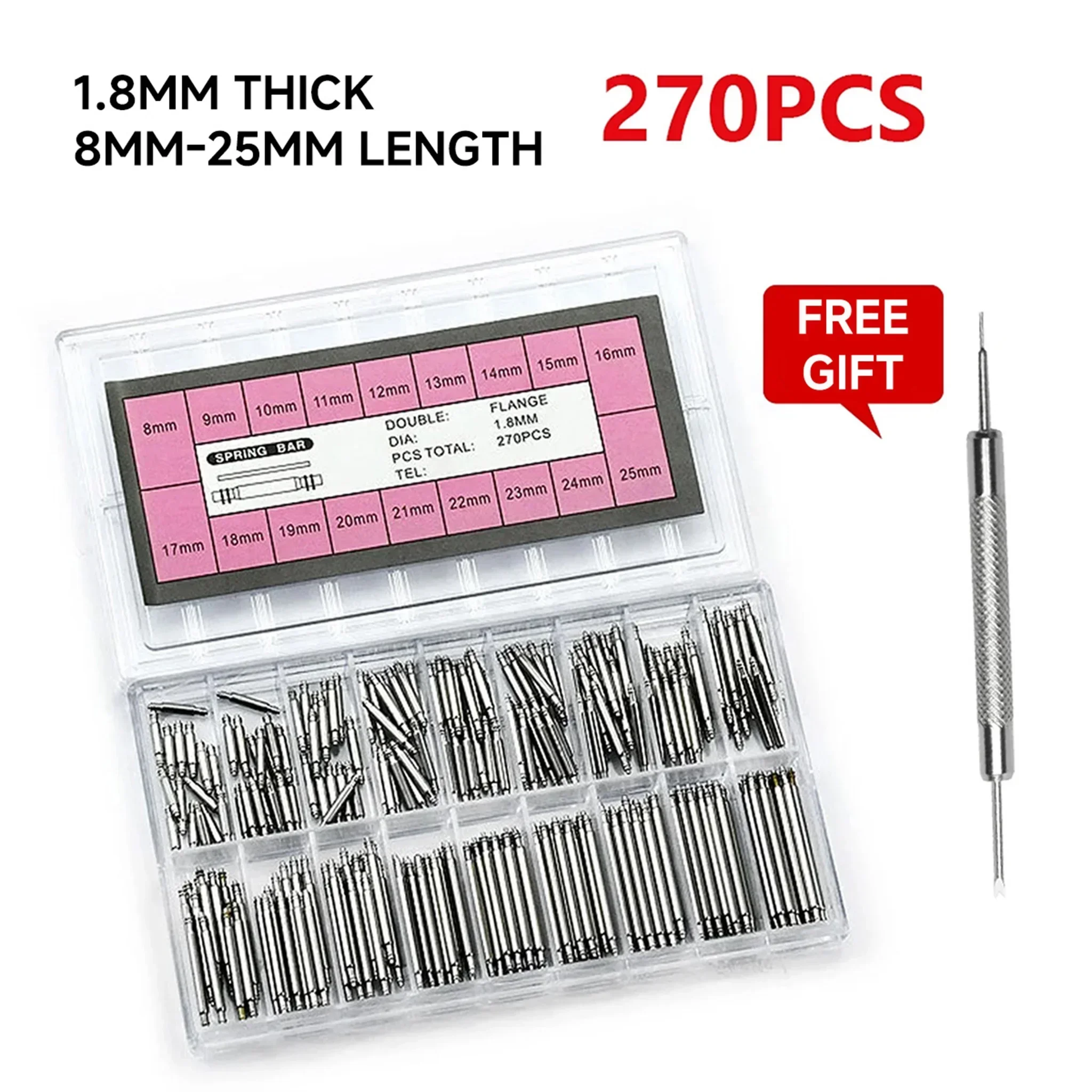 Spring Bar Tool Set - 270 pz/set Barre a Molla in