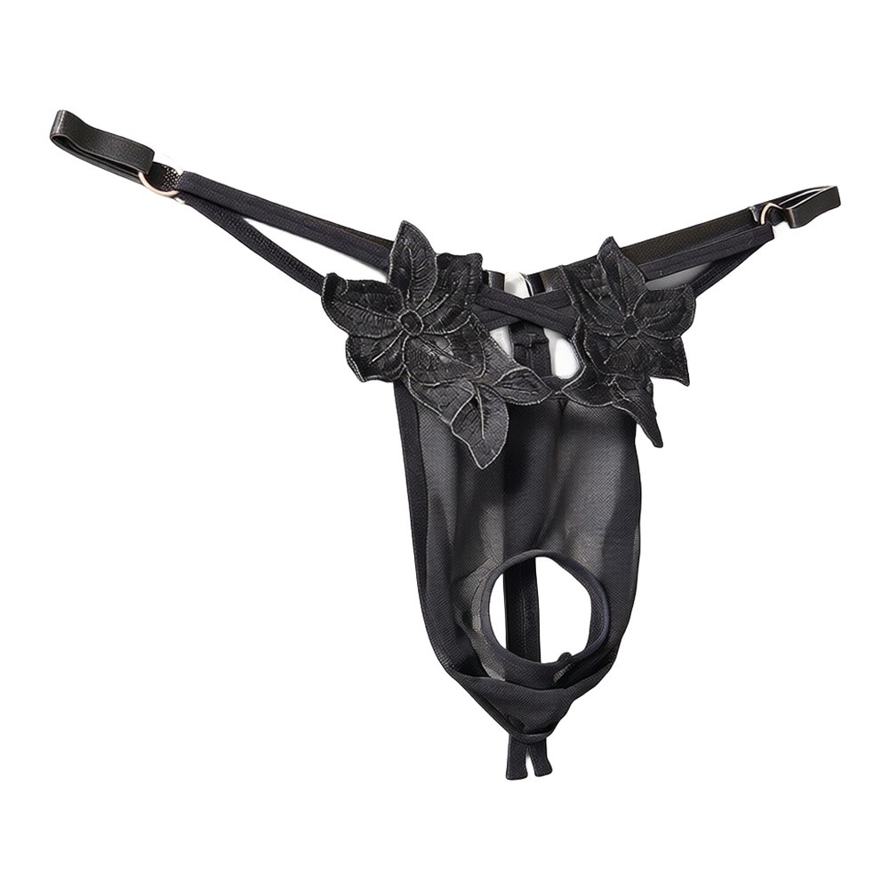 Mesh Strap Metal - Intimo maschile in pizzo con ricamo