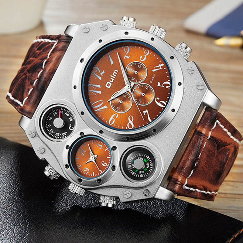 Leather Watch Band Men - Nuovo modello OULM Orologio da uomo